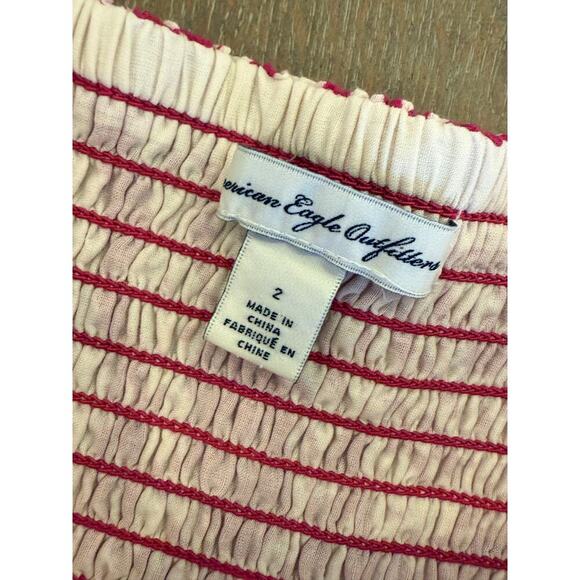 AMERICAN EAGLE OUTFITTERS Pink White Floral Sleeveless Dress size 2 - Picture 4 of 8